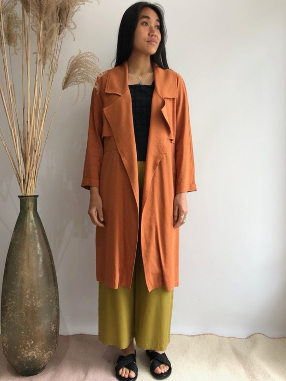 Eve Gravel Muscat Coat in Terracotta